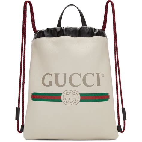 gucci drawstring backpack white|authentic Gucci backpacks.